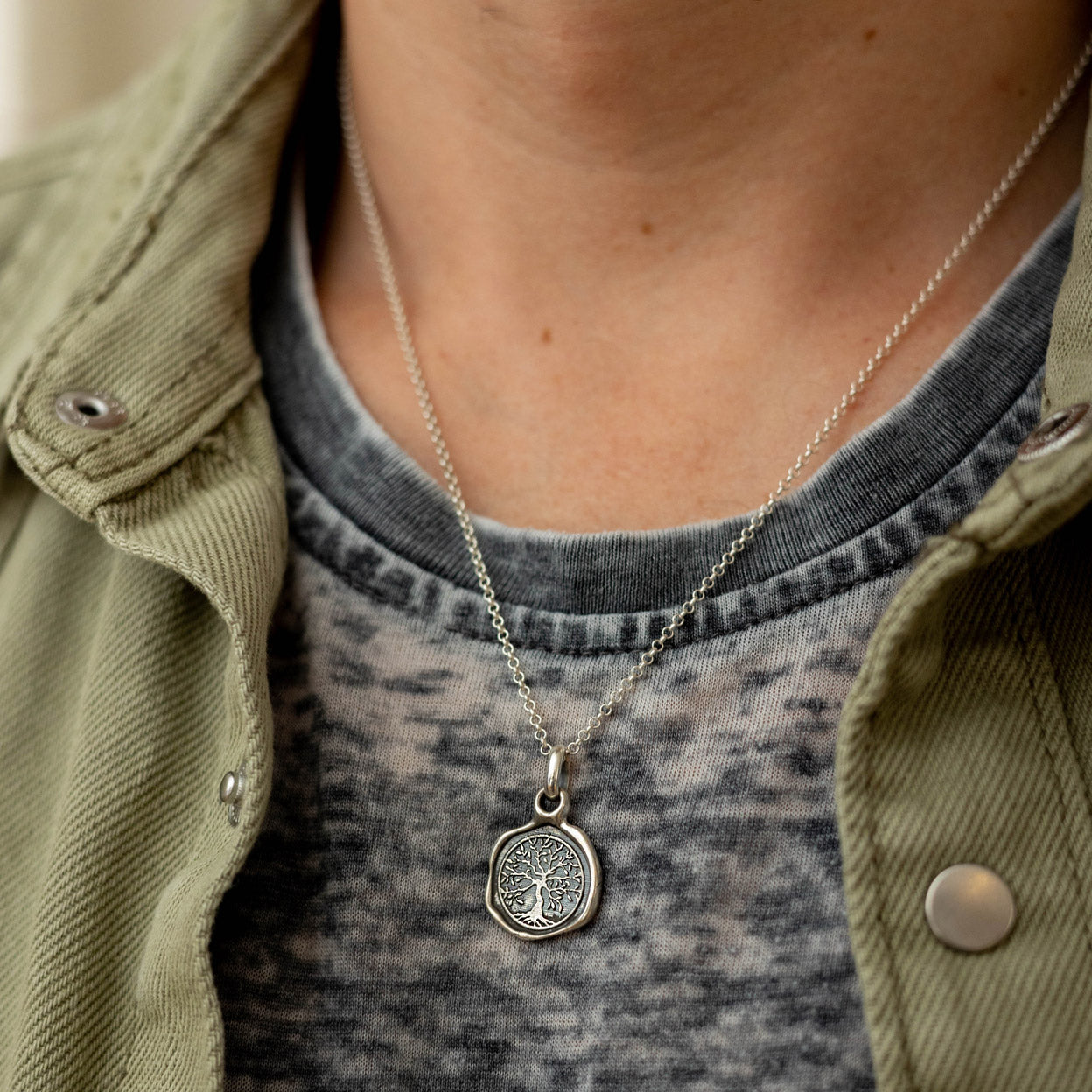 Pendentif arbre de vie en argent pour homme