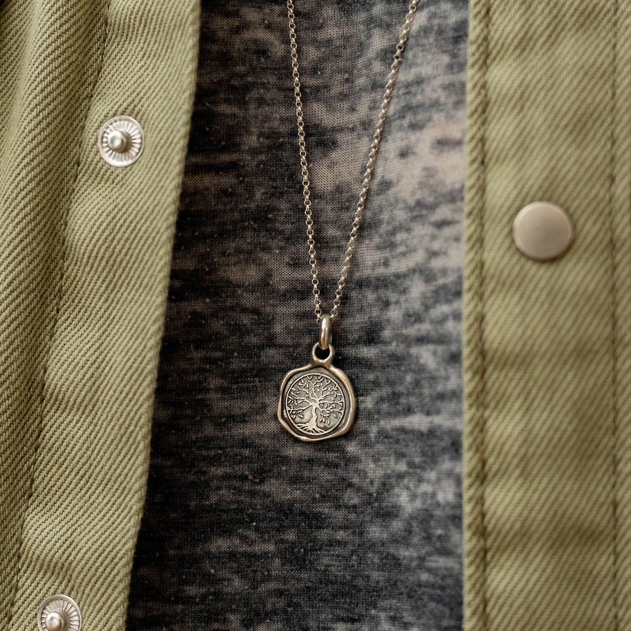 Pendentif arbre de vie en argent pour homme