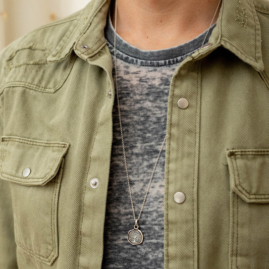 Pendentif arbre de vie en argent pour homme