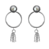 boucle d'oreille en argent sterling perle naturelle cercle goutte chaîne style fait à la main collection kemmi bohème