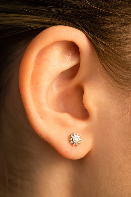 Sun Cz Studs Earrings