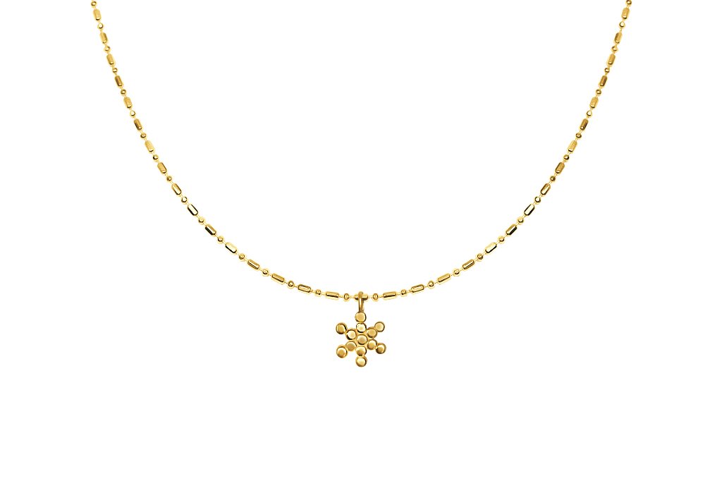 Small Fruit of Life Symbol Pendant Nekclace 18k Yellow Gold vermeil boho chic Jewelry handmade kemmi collection