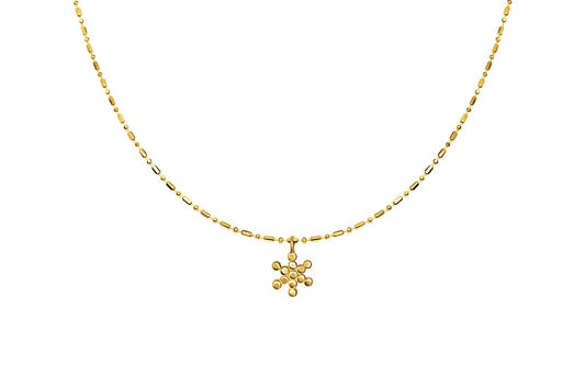 Petit pendentif symbole fruit de vie Nekclace or jaune 18 carats vermeil boho chic Bijoux fait main collection kemmi