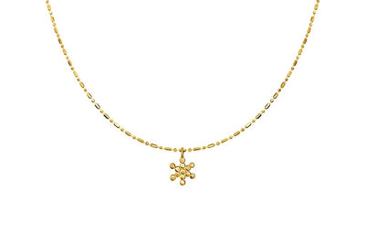 Petit pendentif symbole fruit de vie Nekclace or jaune 18 carats vermeil boho chic Bijoux fait main collection kemmi