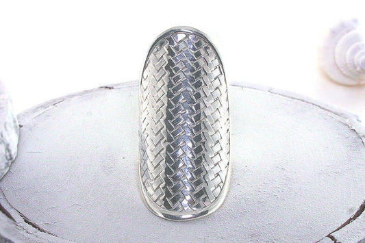 bague en argent sterling pièce de déclaration style tressé boho chic collection kemmi