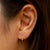 Solid Gold Bless Moonstone Hoop Earring