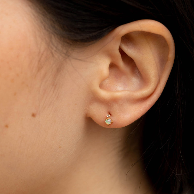 Solid Gold Ellie Opal Stud Earring