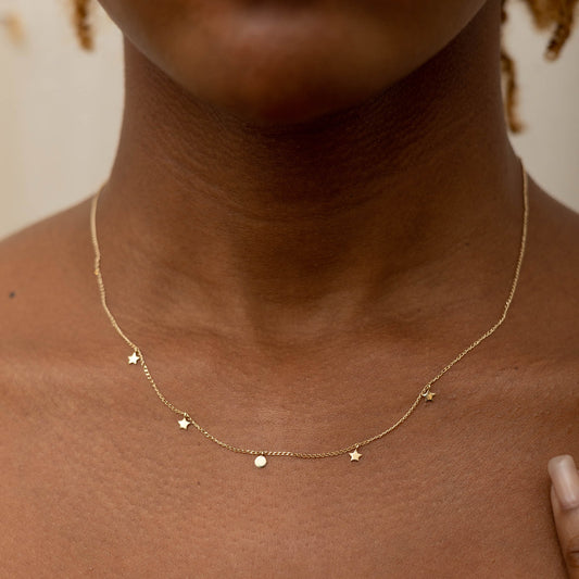 Collier multi-étoiles en or massif