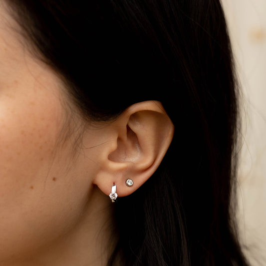 Solitaire CZ Hoops