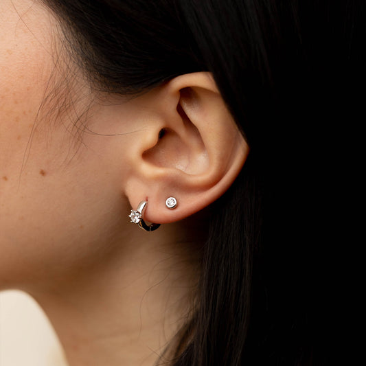 Solitaire CZ Hoops