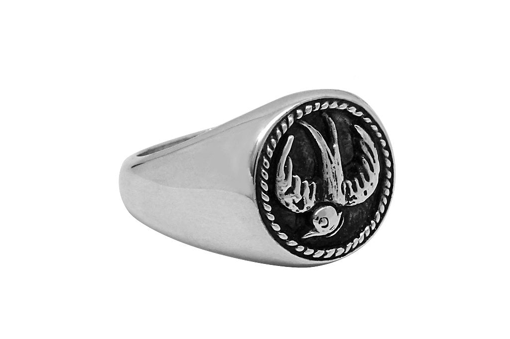 men's sterling silver ring sparrow signet style kemmi collection