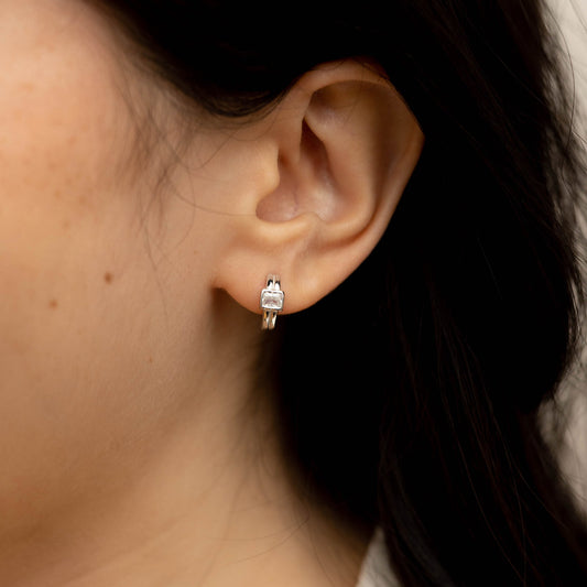 Square CZ Hoops