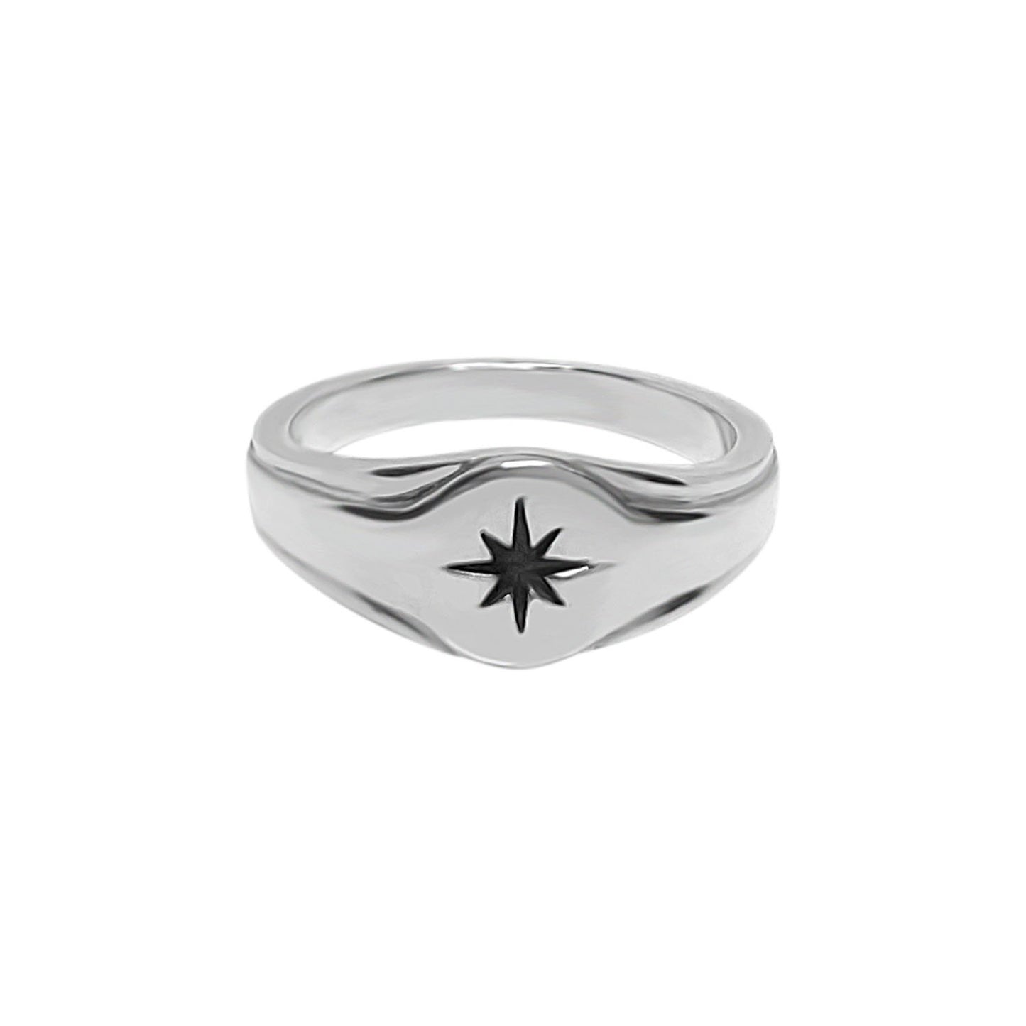 Bague chevalière étoile en argent