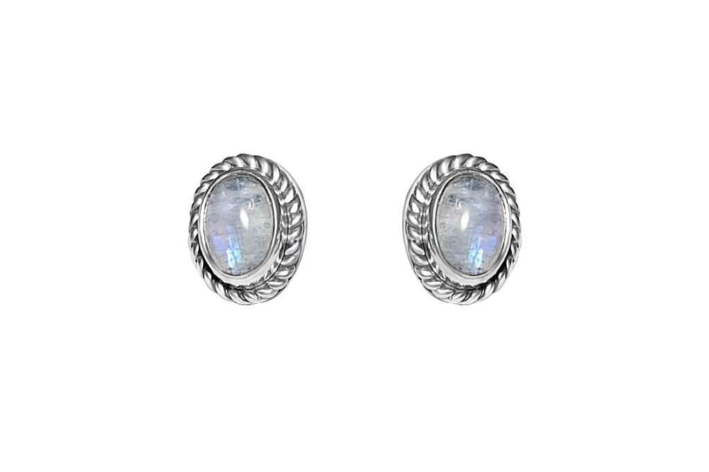 Silver Tali Moonstone Stud Earrings