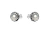 women's sterling silver stud earrings white pear setting handmade jewelry kemmi collection