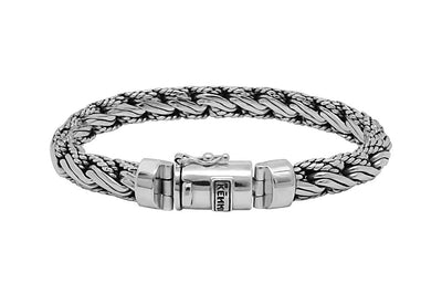 men's bracelet solid sterling silver pusher clasp closure modern quality style kemmi collection