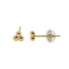 Boucles d'oreilles à triple dot en vermeil en or 18 carats collection kemmi de style de bijoux de tous les jours à la main