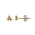 Boucles d'oreilles à triple dot en vermeil en or 18 carats collection kemmi de style de bijoux de tous les jours à la main