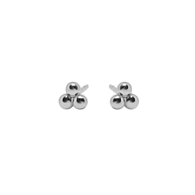 sterling silver triple dot stud earrings minimal everyday jewelry style kemmi collection handmade