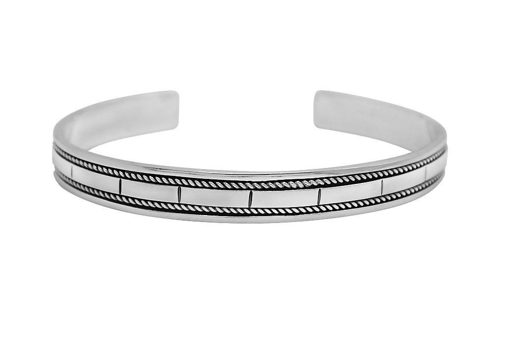 Men's Classic Cuff Bracelet, Sterling Silver Bracelets