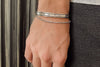 bracelet manchette en argent sterling pour homme, accessoire moderne, collection kemmi faite à la main