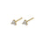 18k gold vermeil stud earrings minimal dainty cubic zirconia stones kemmi collection boho chic jewelry