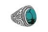 men's sterling silver ring turquoise handmade bohemian modern statement jewelry kemmi collection