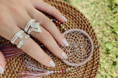 bagues faites à la main en argent sterling pour femmes style empilable bijoux bohème collection kemmi