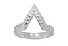 women's white silver ring v shape peak style jewelry handmade bohemian kemmi collection
