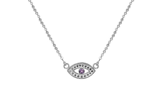 Silver Veritas Amethyst Necklace