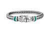 bracelet homme en argent massif déclaration moderne chaîne serpent accessoire pierre turquoise collection kemmi