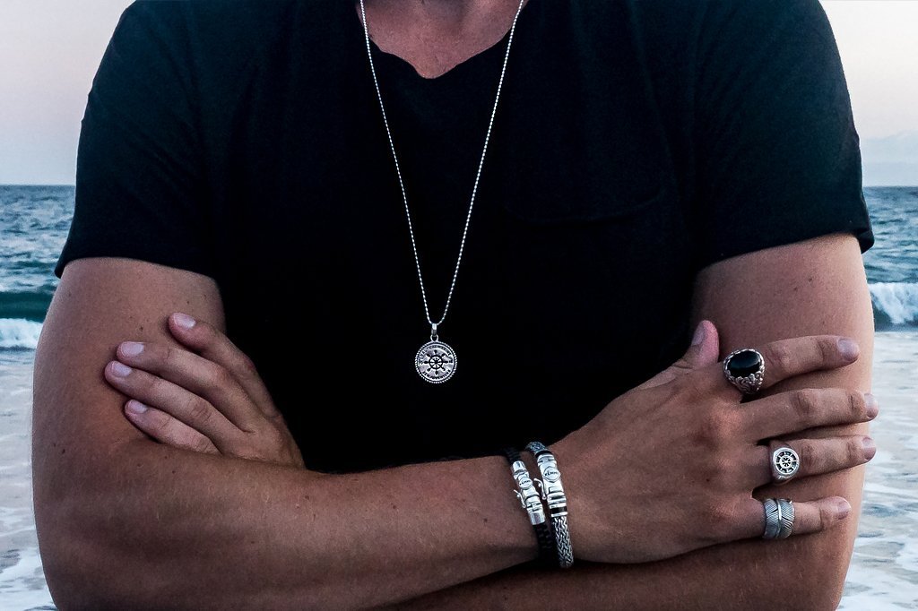 men's jewelry sterling silver bracelet rings necklace black onyx stone modern jewelry kemmi collection