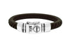 men's brown leather woven bracelet silver closure accessory handmade kemmi collection