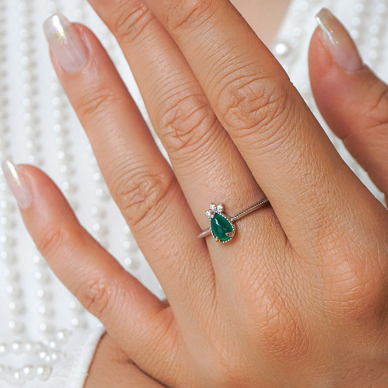 Bague Onyx Vert Abeille