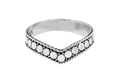sterling silver stackable ring boho handmade discs v shape bohemian jewelry kemmi collection