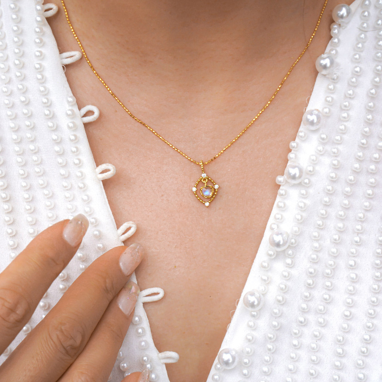 Gold Ember Moonstone Necklace