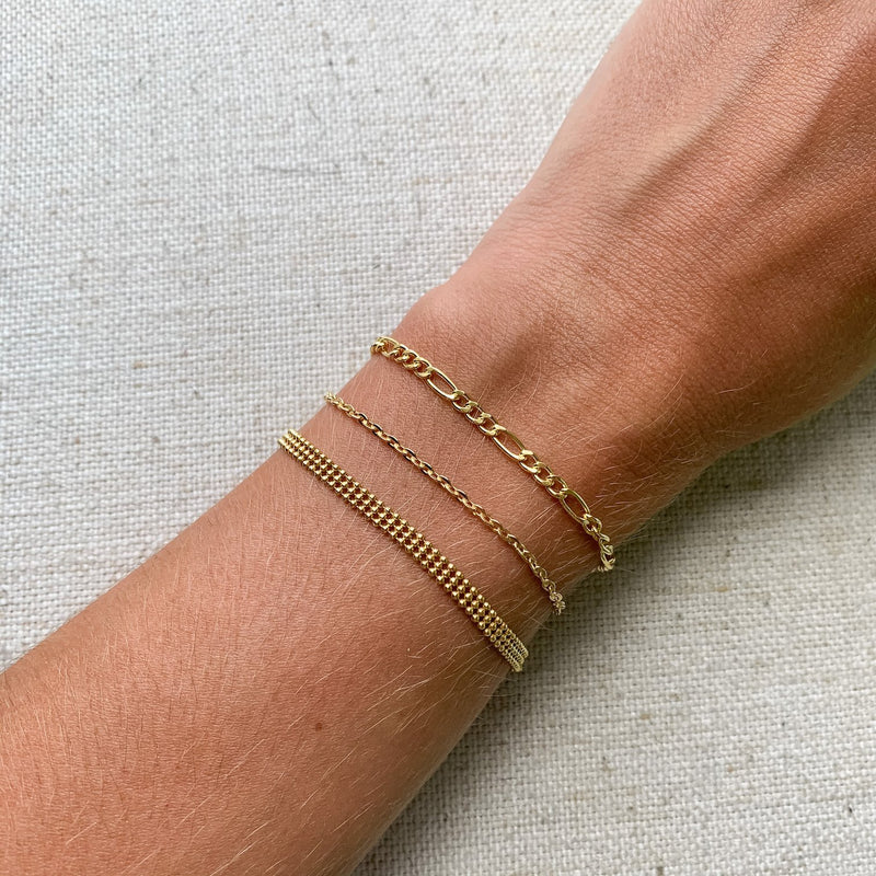 14k gold bracelet figaro chain jewelry kemmi collection