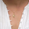 Gold Flake CZ Necklace