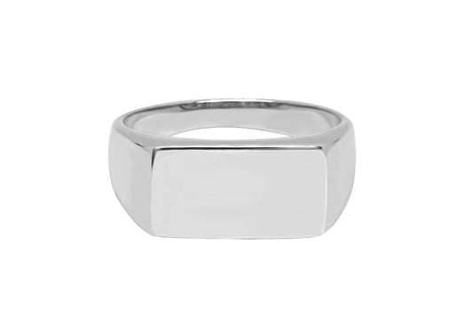 Bague en argent à dessus plat pour hommes