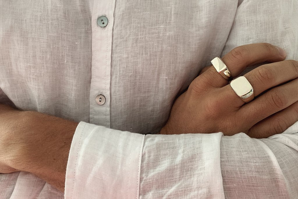 Men s Silver Flat Ring Flat Top Ring Kemmi Collection KEMMI