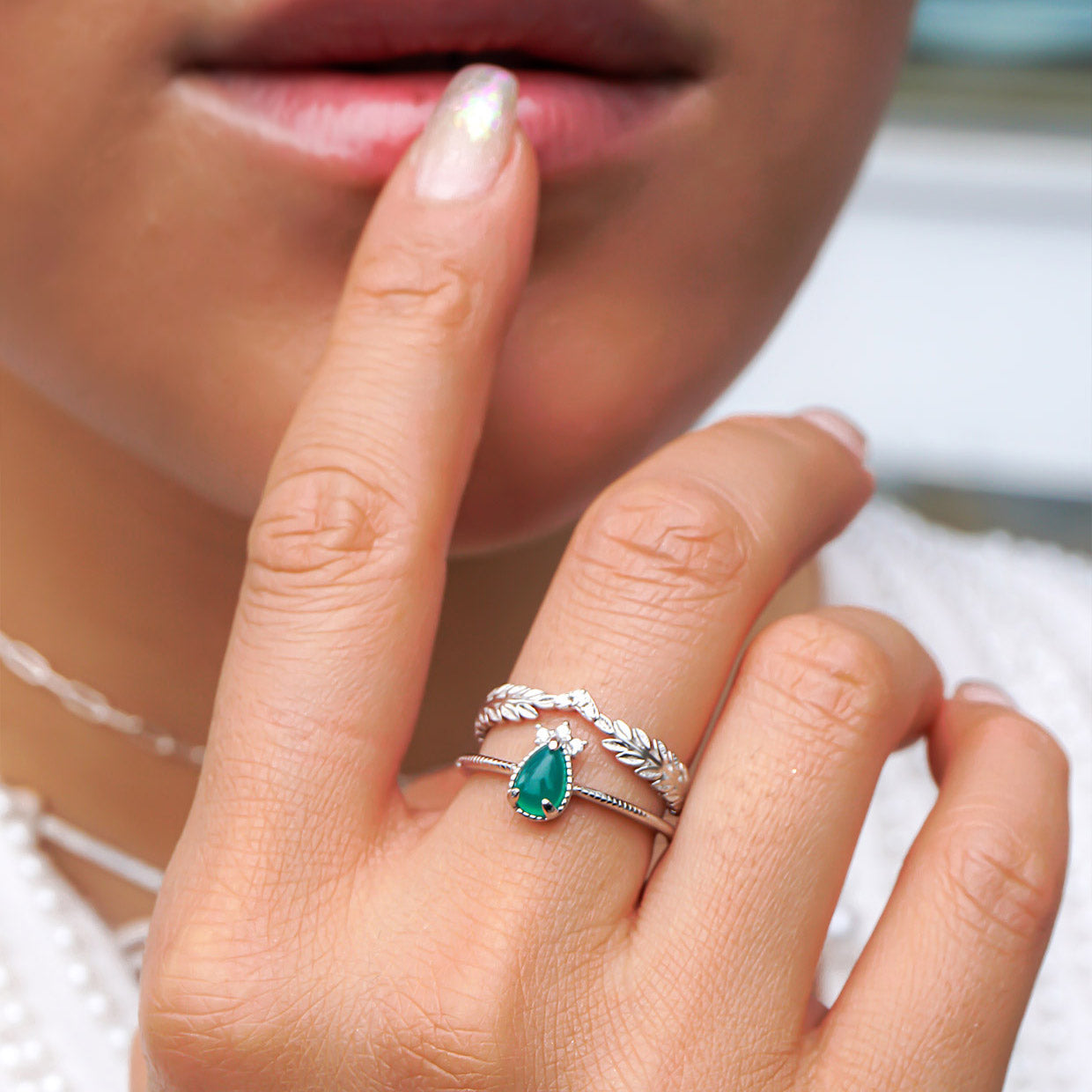 Bague Onyx Vert Abeille