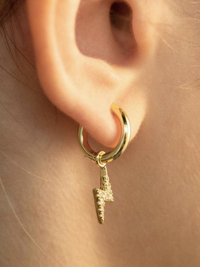 Gold Thunder CZ Earrings