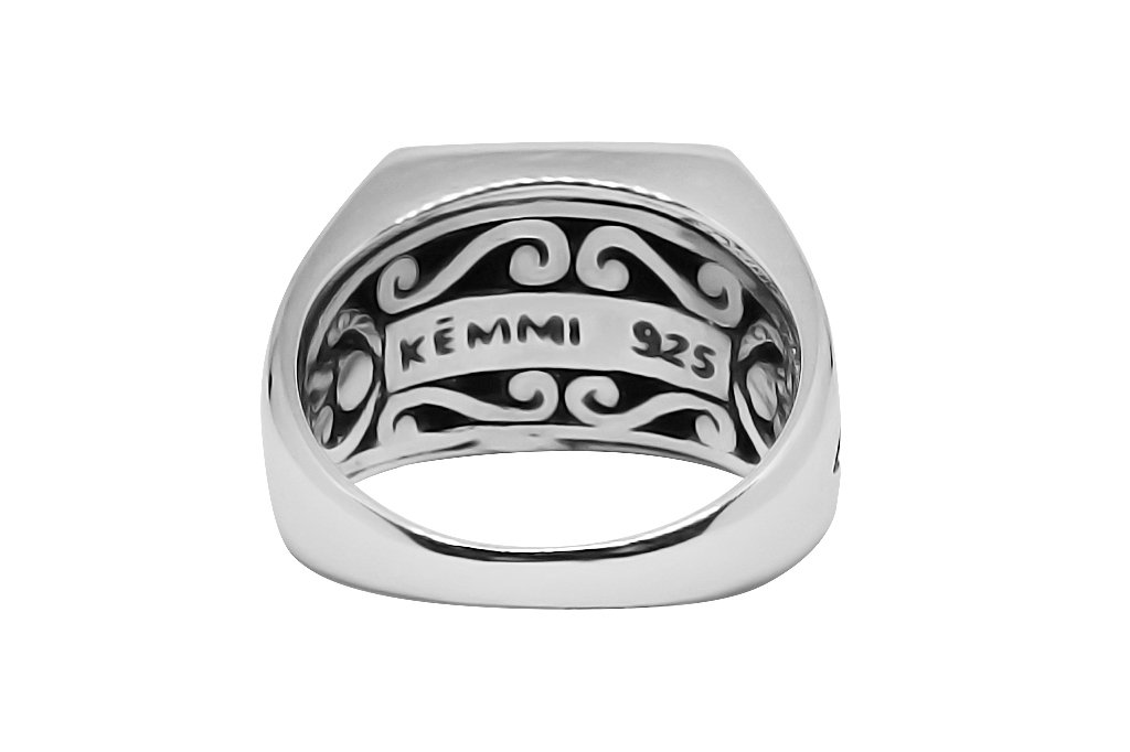Bague homme en argent chevalière Barocco