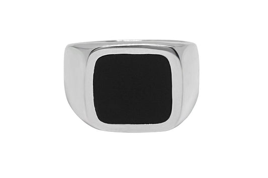 Bague homme argent chevalière onyx