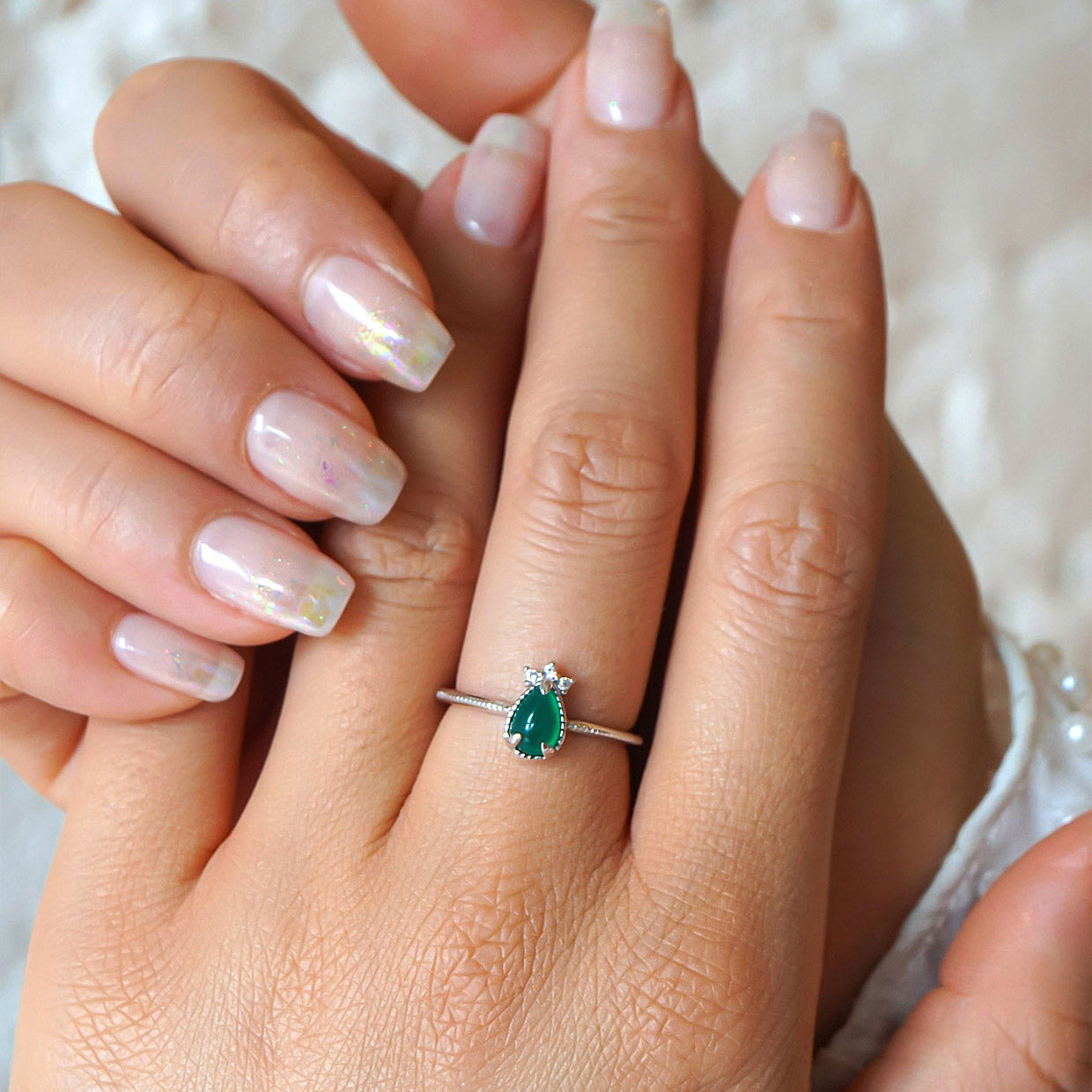 Bague Onyx Vert Abeille