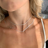 solid sterling silver herringbone chain necklace choker kemmi collection jewelry boho chic